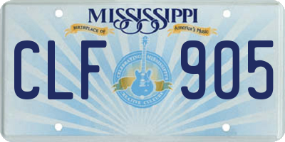 MS license plate CLF905