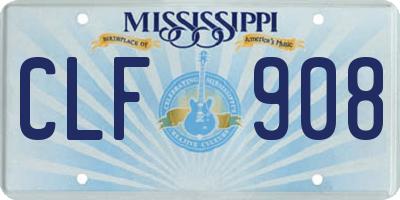 MS license plate CLF908