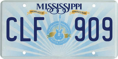 MS license plate CLF909
