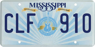 MS license plate CLF910