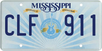 MS license plate CLF911