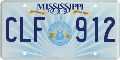 MS license plate CLF912