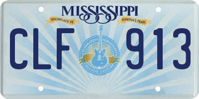 MS license plate CLF913