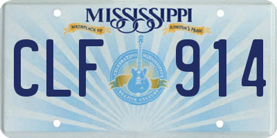 MS license plate CLF914