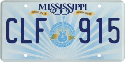 MS license plate CLF915