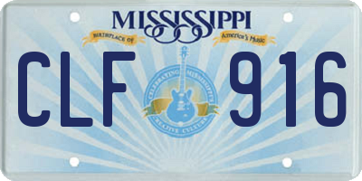 MS license plate CLF916