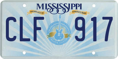 MS license plate CLF917