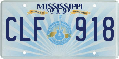 MS license plate CLF918