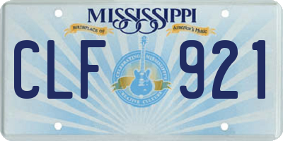 MS license plate CLF921