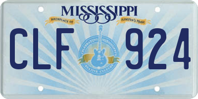 MS license plate CLF924