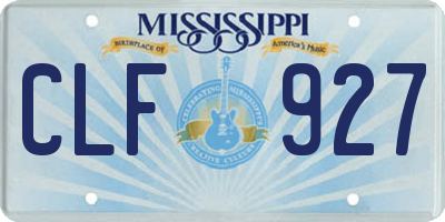 MS license plate CLF927