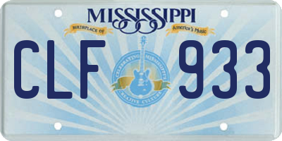 MS license plate CLF933