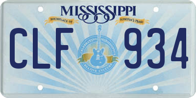 MS license plate CLF934