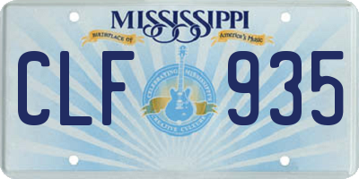 MS license plate CLF935