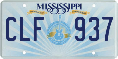 MS license plate CLF937