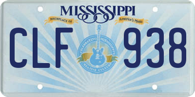 MS license plate CLF938
