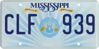MS license plate CLF939