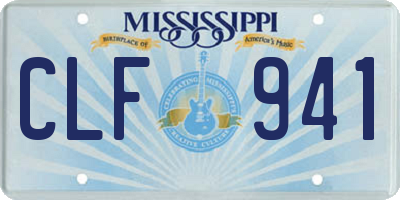 MS license plate CLF941