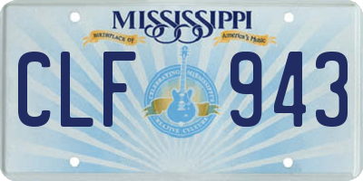 MS license plate CLF943