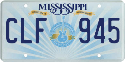 MS license plate CLF945