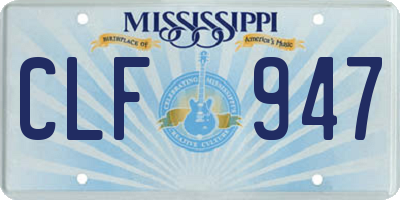 MS license plate CLF947