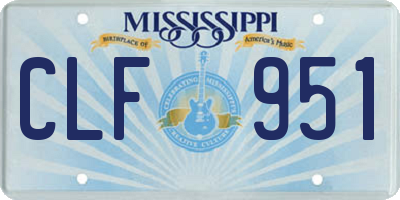 MS license plate CLF951