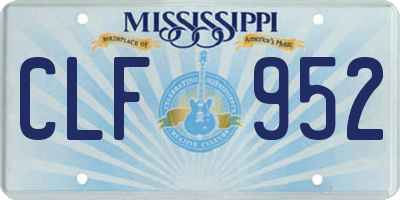 MS license plate CLF952