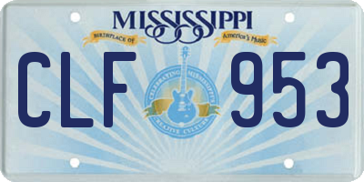 MS license plate CLF953