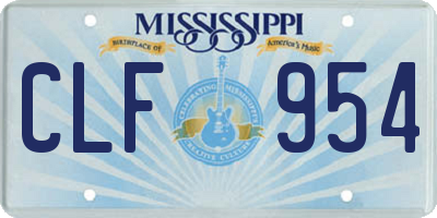 MS license plate CLF954