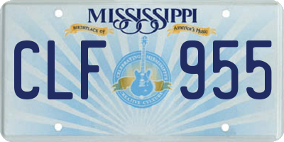 MS license plate CLF955