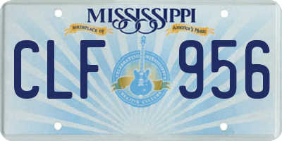 MS license plate CLF956