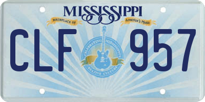 MS license plate CLF957