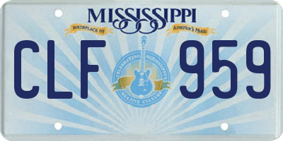MS license plate CLF959