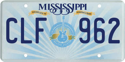 MS license plate CLF962