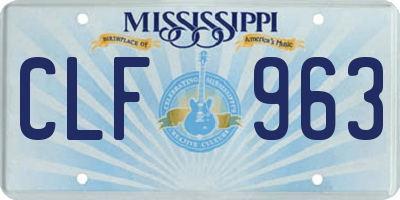 MS license plate CLF963