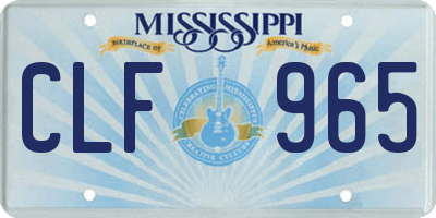 MS license plate CLF965