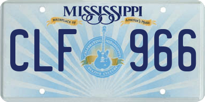 MS license plate CLF966