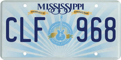 MS license plate CLF968
