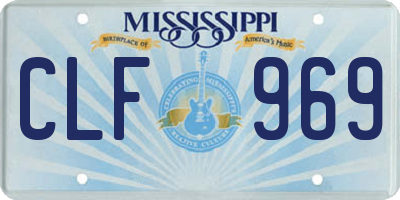 MS license plate CLF969