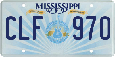 MS license plate CLF970