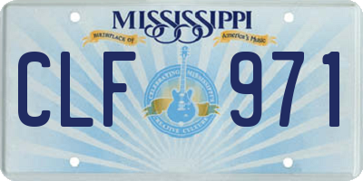 MS license plate CLF971