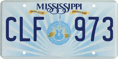 MS license plate CLF973