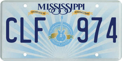 MS license plate CLF974