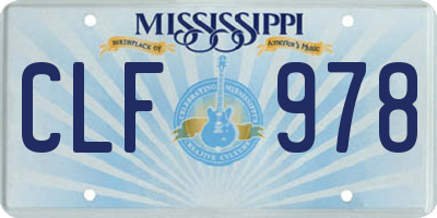 MS license plate CLF978