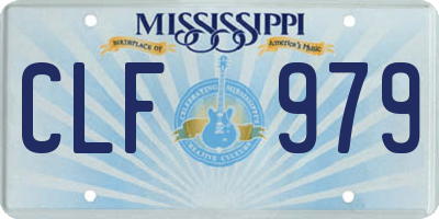 MS license plate CLF979