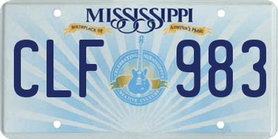 MS license plate CLF983