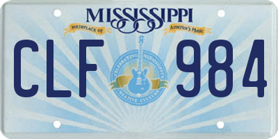 MS license plate CLF984