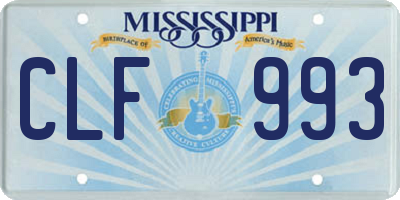 MS license plate CLF993