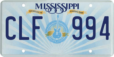 MS license plate CLF994