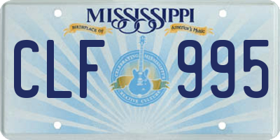 MS license plate CLF995